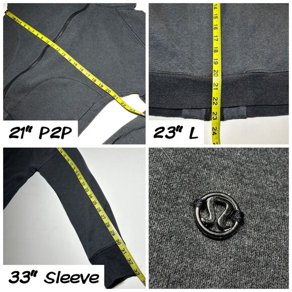 Lululemon Hug It Out Full Zip Sweater Funnel Neck Heathered Black/Grey 12 - Picture 12 of 16